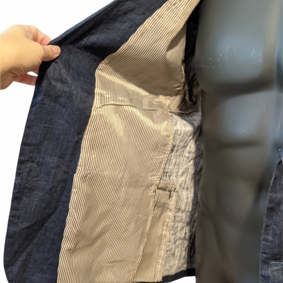 FIVE Four men’s 100% linen navy blue blazer XL - Picture 8 of 12